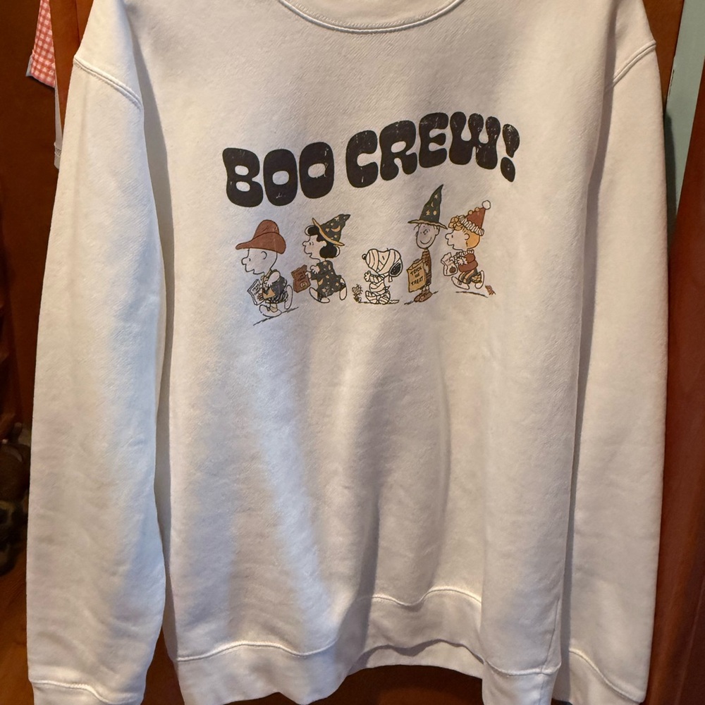 Peanuts Boo Crew White Sweatshirt